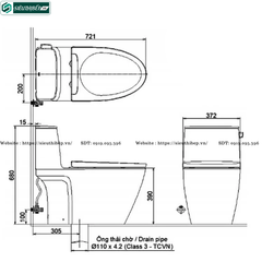 Bồn cầu 1 khối Inax AC - 912VN (Xả gạt)