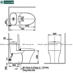 Bồn cầu 1 khối Inax AC - 959A / CW - S15VN (Nắp rửa cơ)
