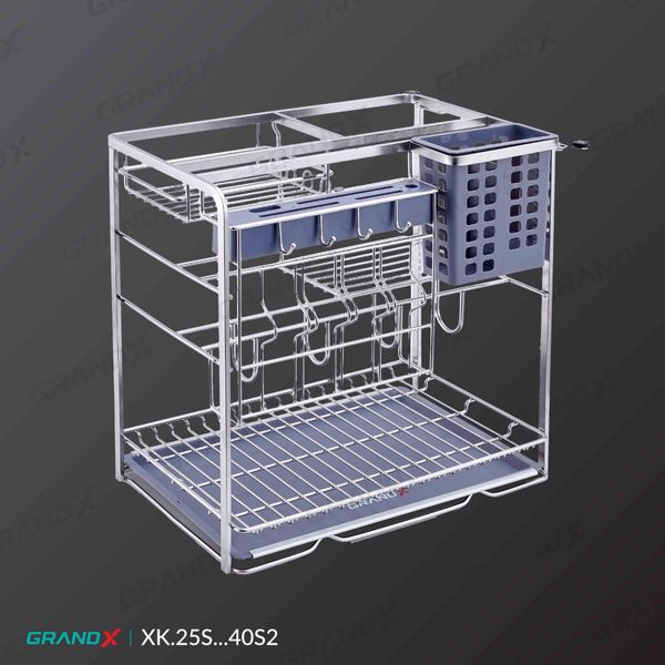 Giá dao thớt gia vị nan dẹt khung thép GrandX XK.25S / XK.30S / XK.35S / XK.40S