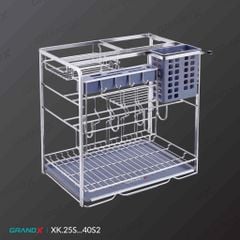Giá dao thớt gia vị nan dẹt khung thép GrandX XK.25S / XK.30S / XK.35S / XK.40S