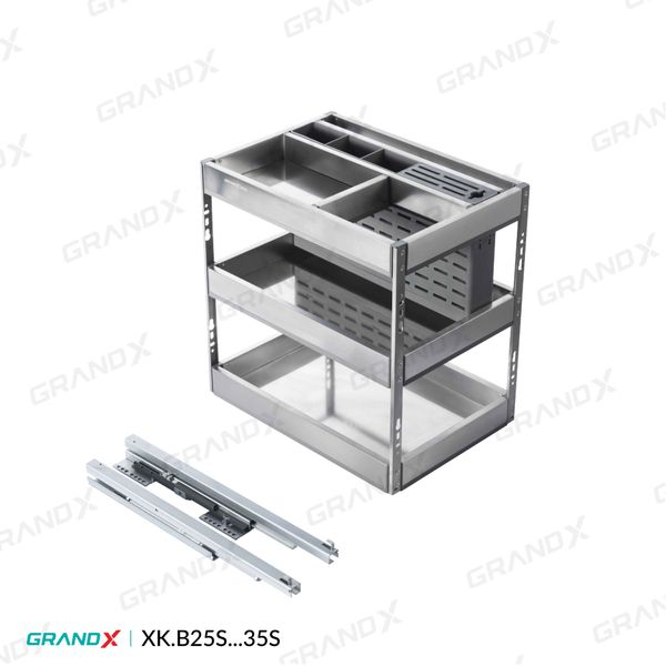 Giá dao thớt gia vị inox 304 hộp GrandX XK.B25S / XK.B35S / XK.B35S