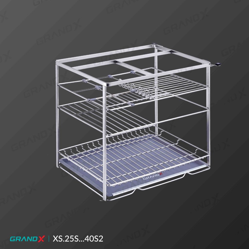 Giá gia vị nan dẹt khung thép GrandX XS.15S / XS.20S / XS.25S / XS.30S / XS.35S / XS.40S