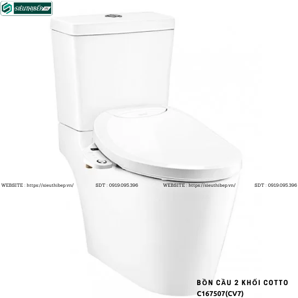 Bồn cầu 2 khối COTTO C167507(CV7) - Nắp Rửa Điện Tử