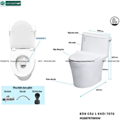 Bồn cầu 1 khối TOTO MS887RT8#XW (Nắp Đóng Êm TC600VS)