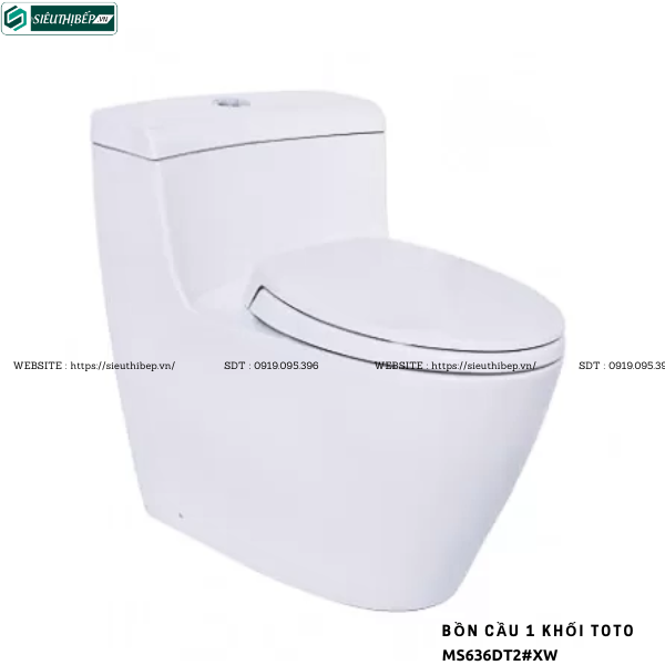 Bồn cầu 1 khối TOTO MS636DT2#XW (Nắp Đóng Êm TC393VS)