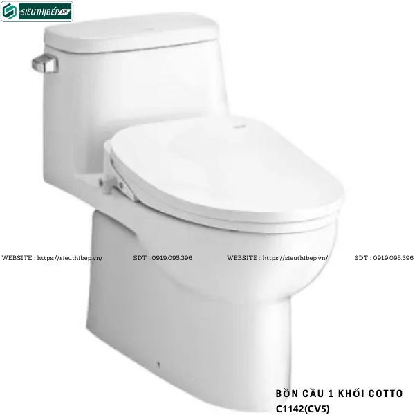 Bồn cầu 1 khối COTTO C1142(CV5) - Nắp Rửa Điện Tử