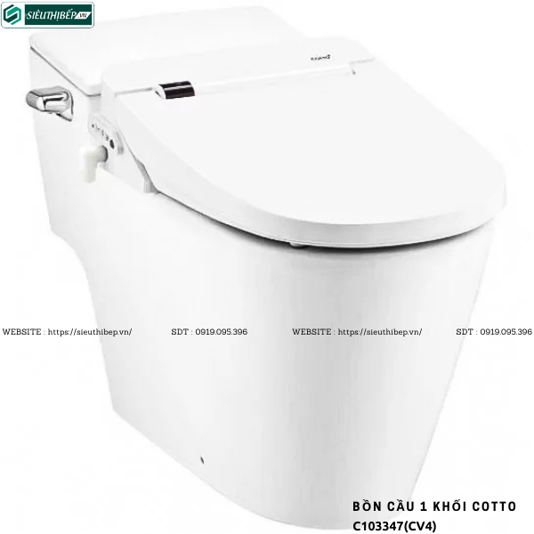 Bồn cầu 1 khối COTTO C103347(CV4) - Nắp Rửa Điện Tử