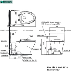 Bồn cầu 1 khối TOTO MS887RT8#XW (Nắp Đóng Êm TC600VS)