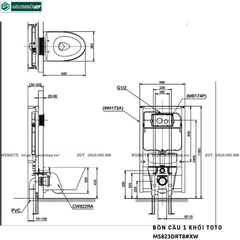 Bồn cầu 1 khối TOTO MS823DRT8#XW (Nắp Đóng Êm TC600VS)