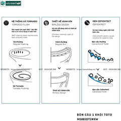 Bồn cầu 1 khối TOTO MS885DT2#XW (Nắp Đóng Êm TC393VS)