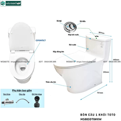 Bồn cầu 1 khối TOTO MS885DT8#XW (Nắp Đóng Êm TC600VS)