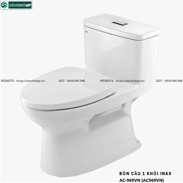 Bồn cầu 1 khối Inax AC - 969VN (AC969VN)  - Aqua Ceramic
