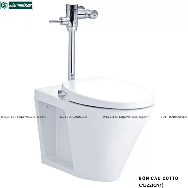 Bồn cầu thông minh COTTO C1322(CN1) - Kèm Van Xả Trực Tiếp Cảm Ứng Nắp Rửa Cơ