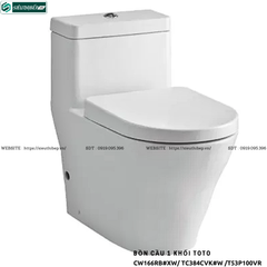 Bồn cầu 1 khối TOTO CW166RB#XW/ TC384CVK#W /T53P100VR  (Nắp Đóng Êm TC384CVK#W)