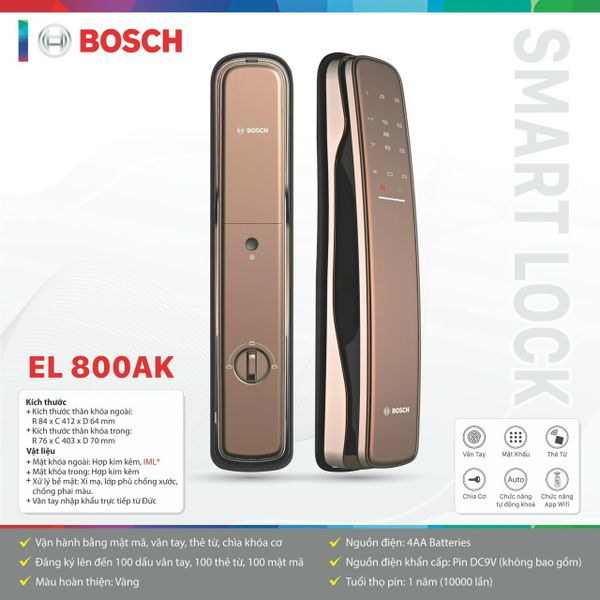 Khóa điện tử Bosch EL 800AK / EL 800AKB (Mở khóa bằng APP điện thoại thông minh)