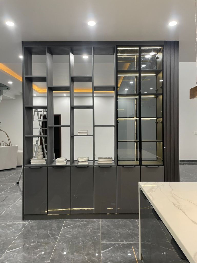 Tủ bếp inox cánh kính Gotze 2615