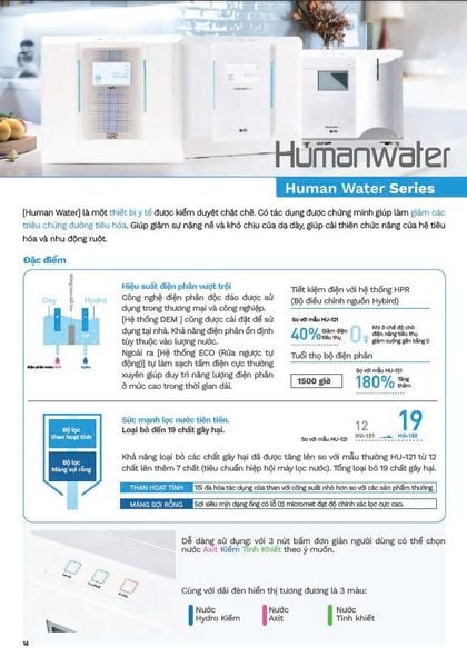 Human Water HU-150 - Máy lọc nước điện giải ion kiềm OSG