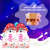  [Mua 2 tặng 1 Móc Khóa Gấu] Sữa Chua Sấy Thăng Hoa IYaua Gấu Hạt Nút Vị Dâu Túi 16G - Snack Ăn Vặt Sấy Thăng Hoa 