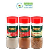  Combo Gia Vị Ướp Nướng Hải Sản Natas: Bột tỏi hũ 65g + Bột ớt hũ 45g  + Muối sả ớt hũ 60g 