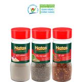  Combo gia vị ướp Natas phong cách Châu Âu: Bột hành hũ 60g + Ớt vảy hũ 50g + Tiêu sọ xay hũ 55g 