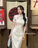  Sườn Xám Lụa Lửng 