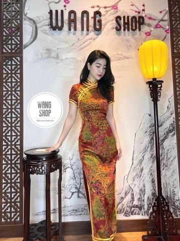  Sườn Xám Lụa Dài 