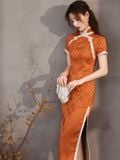  Sườn Xám Lụa Dài 