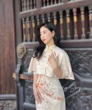  Sườn Xám Lửng Kèm Choàng 