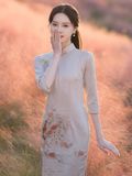  Sườn Xám Lửng Kèm Choàng 