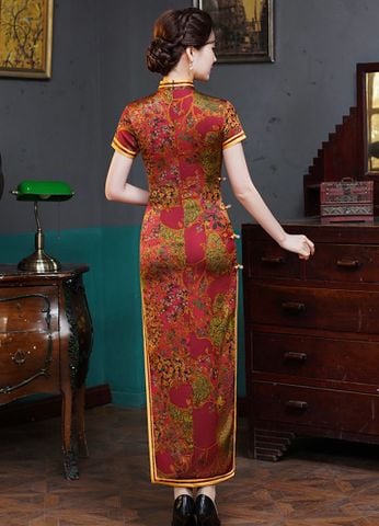  Sườn Xám Lụa Dài 