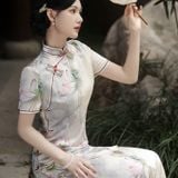  Sườn Xám Lụa Dài 