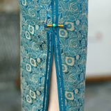  Sườn Xám Lụa Dài Xanh 