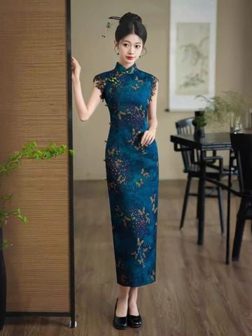  Sườn Xám Lụa Dài 