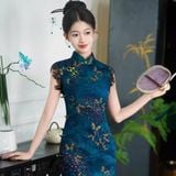  Sườn Xám Lụa Dài 
