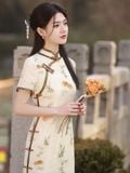  Sườn Xám Lụa Lửng 