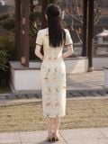  Sườn Xám Lụa Lửng 