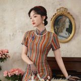  Sườn Xám Lụa Lửng 