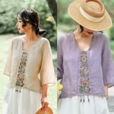  ÁO LẺ LINEN THÊU HOA 