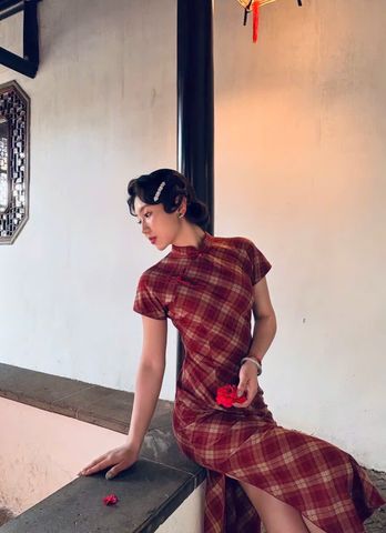  Sườn xám dài Mộng Trầm Hương 