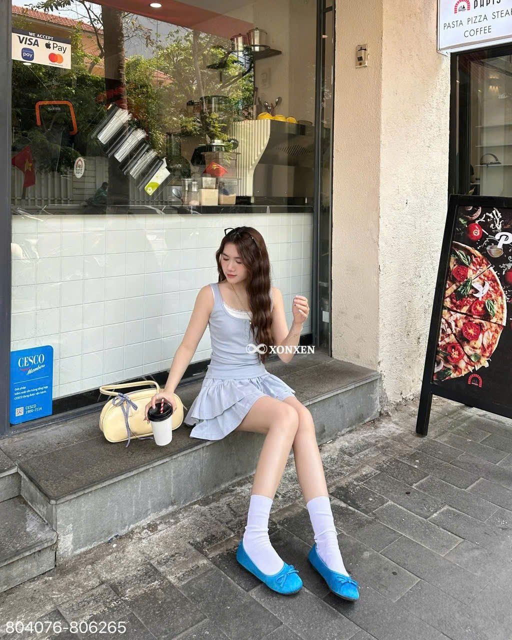  Chân Váy Vải Tầng Gập Ly Phồng Lưng Chun XÕNEN SHOP Mã 806265 