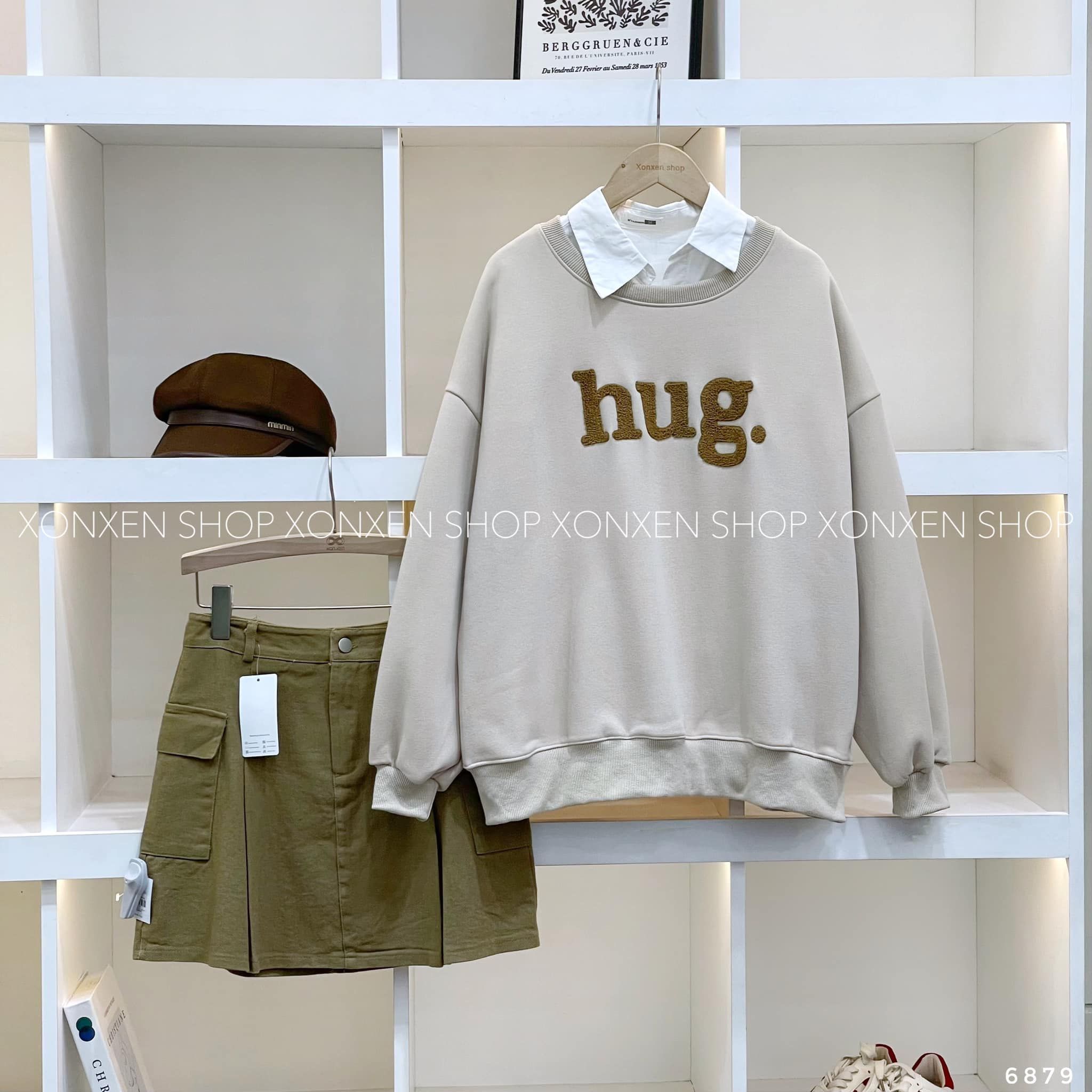  Áo Thun Swt HH Thêu Chữ HUG MÃ 6879 