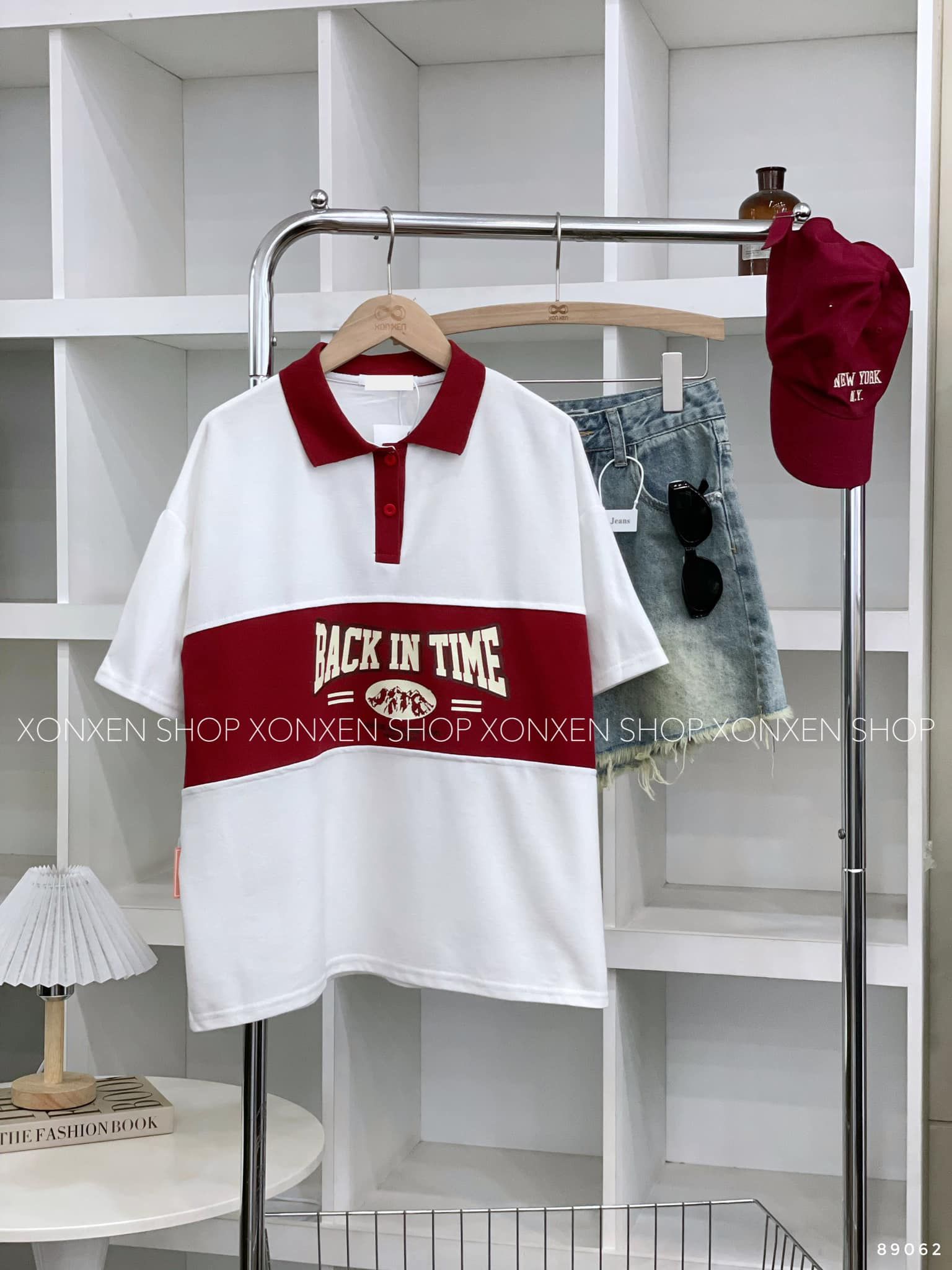  Áo Thun Polo BACK IN TIME Cổ Phối Màu Mã 89062 