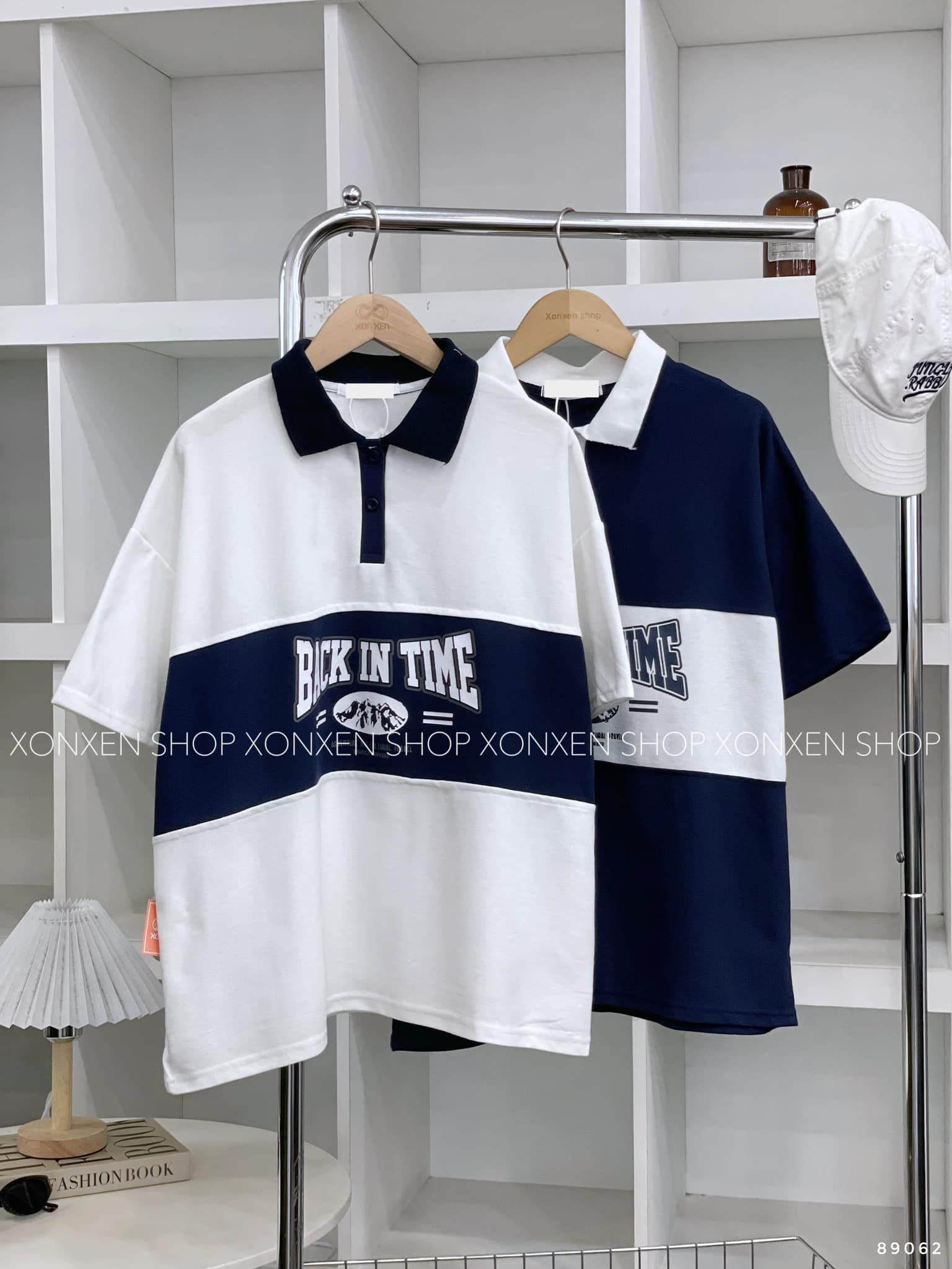  Áo Thun Polo BACK IN TIME Cổ Phối Màu Mã 89062 