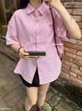  Áo sơ mi ngắn tay sọc nhí thêu nơ dễ thương mã A697 