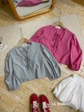  Áo Kiểu Dễ Thương Buộc Nơ Tay Bo Phồng XONXEN SHOP Mã  A778 