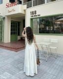  Áo Đầm Vải Molorda 2 Dây Gập Ly Xòe XONXEN SHOP Mã 601583 