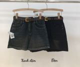  Quần Short Jean Đai Đôi Túi Dây Kéo Sau Mã 9186 