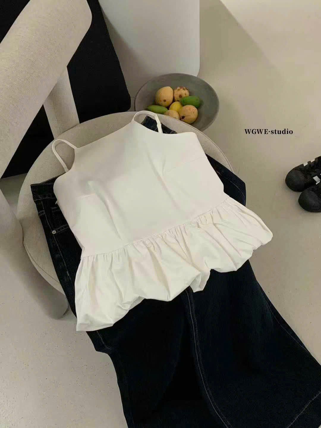  Áo Kiểu Hai Dây Yếm Baby doll XONXEN SHOP Mã 3963 