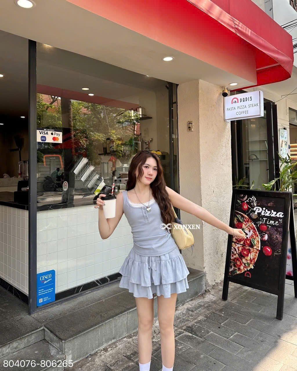  Chân Váy Vải Tầng Gập Ly Phồng Lưng Chun XÕNEN SHOP Mã 806265 