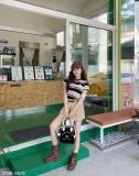  Áo Thun Vừa Sọc Ngang Logo Chạy Bộ XONXEN SHOP Mã 3796 